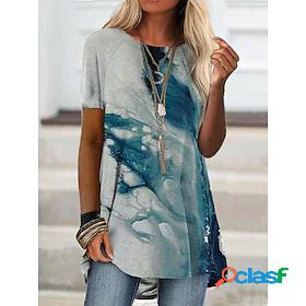 Women's Daily T shirt Tee Painting Short Sleeve Tie Dye