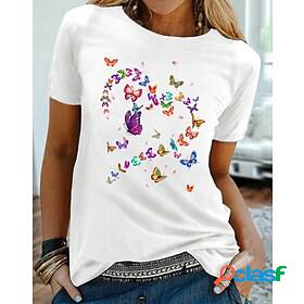 Womens Daily Valentine T shirt Tee Butterfly Short Sleeve