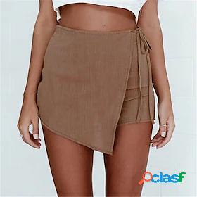 Womens Fashion Novelty Pocket Shorts Skort Short Pants