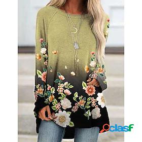 Womens Going out T shirt Floral Theme Long Sleeve Graphic