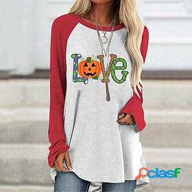Womens Halloween Weekend T shirt Tee Abstract Painting Long