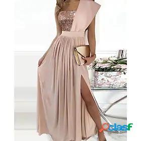 Womens Maxi long Dress A Line Dress Pink Sleeveless Split