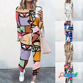 Womens Streetwear Cinched Graphic Patterned Abstract Going