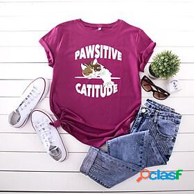Womens T shirt Basic Print Basic Simple T-shirt Sleeve Round