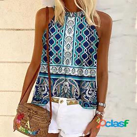 Womens Tank Top Vest Geometric Geometric Round Neck Print