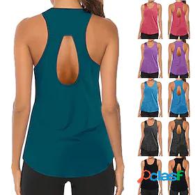 Womens Workout Tank Top Running Tank Top Backless Solid