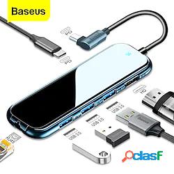 baseus 6 in 1 usb tipo c hub a hdmi-compatibile docking