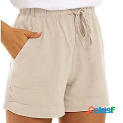pantaloncini da donna casual elasticizzati con coulisse in
