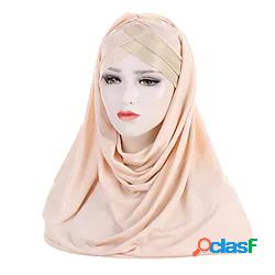1 pcs Per donna Boutique Semplice Hijab musulmano Turbante