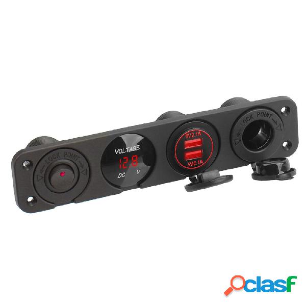 12V-24V Pannello interruttori 4 in 1 Caricatore doppio USB