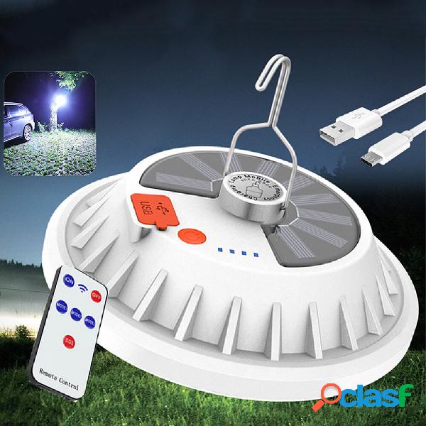 2 in 1 300W Solar LED Camping Light Remote Control Tent