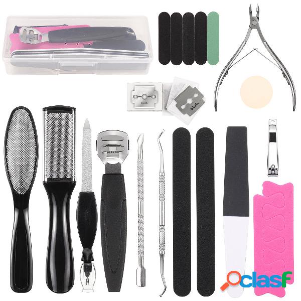 20PCS Kit per pedicure Raspa Lima per piedi Raschietto per