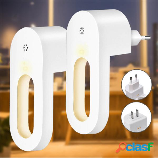 2pcs luce a led Sensor Night lampada presa di corrente