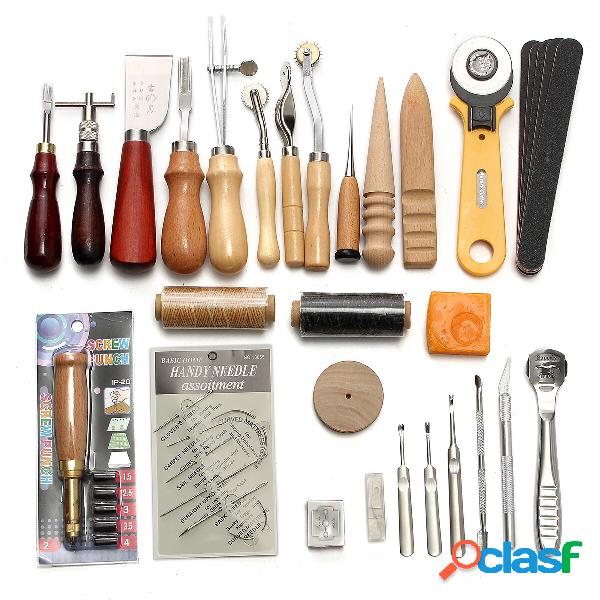 37Pcs Leather Craft Tool Kit Cucito a mano Cucitura Punch
