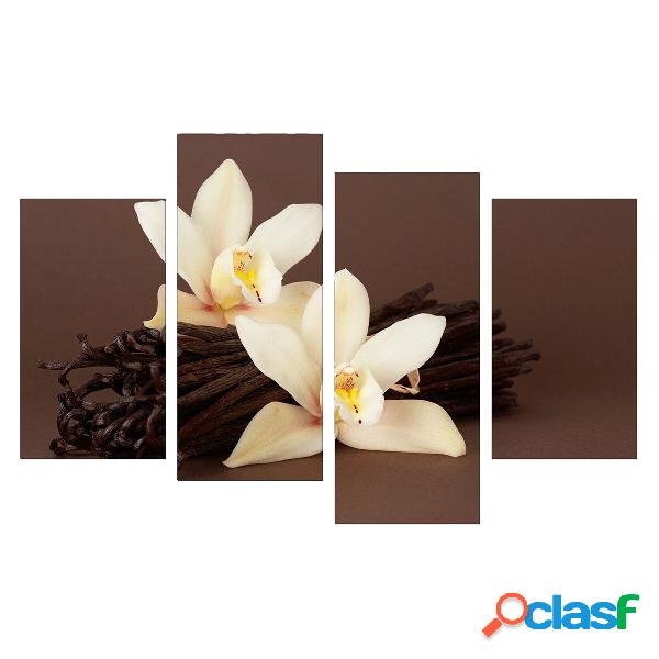 4 pezzi orchidee bianche fiore tela pittura murale stampa