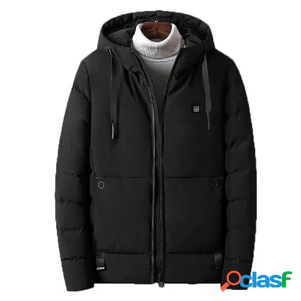 45 ℃ Cappotto invernale da uomo riscaldato con cappuccio