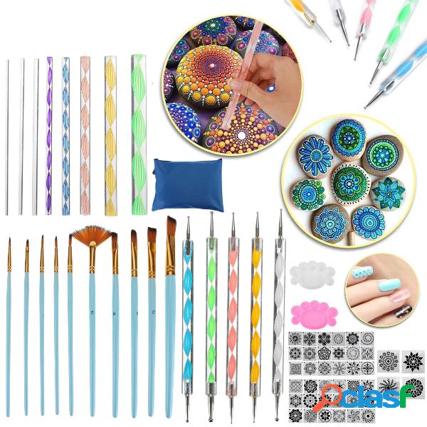 70Pcs Mandala Dotting Strumenti Set Rock Painting Kit Chiodo