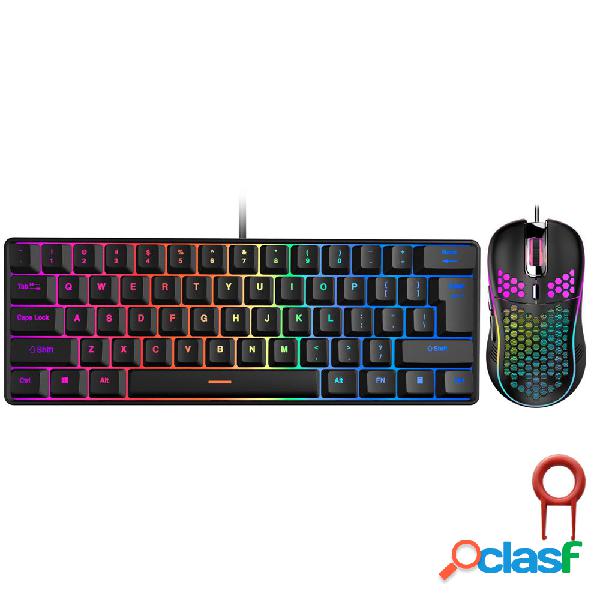 7KEYS G61S Tastiera da gioco Mouse Combo 61 tasti Tasti