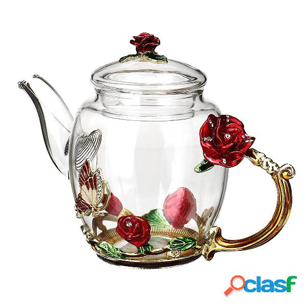 7Pcs Tè Set Tazze da caffè resistenti al calore con fiori