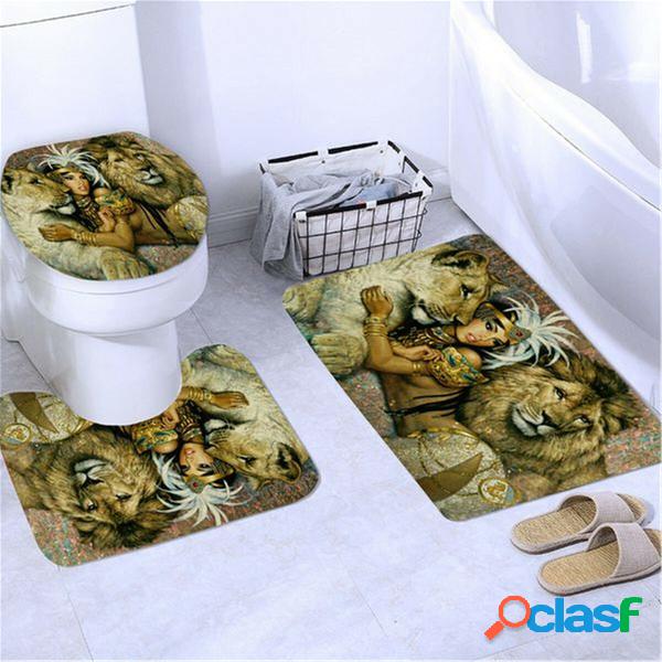 African Quee Lion Tenda da doccia impermeabile Tappetini da