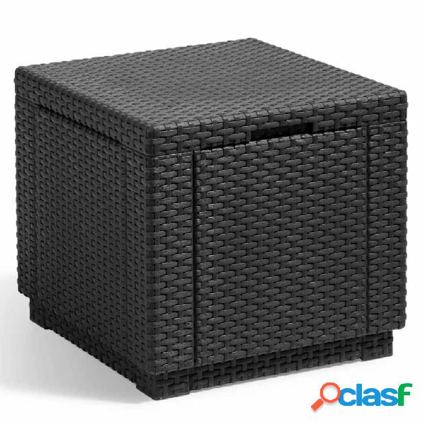 Allibert Cubo Pouf Portaoggetti Grafite 213816