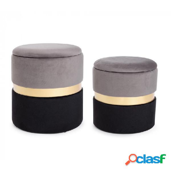 CONTEMPORARY STYLE - Set2 polina grigio-nero pouf di