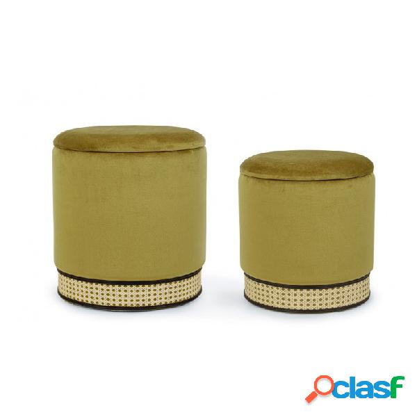 CONTEMPORARY STYLE - Set2 pouf contenitore milena olive pouf