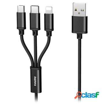 Cavo USB 3-in-1 Remax Gition - Lightning, Type-C, MicroUSB -