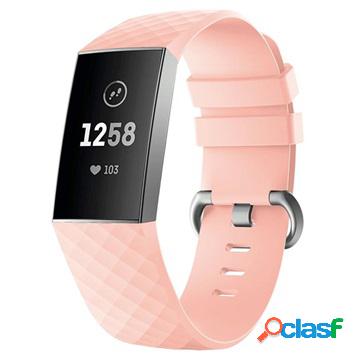 Cinturino in Silicone Fitbit Charge 3 con Connettori - Rosa