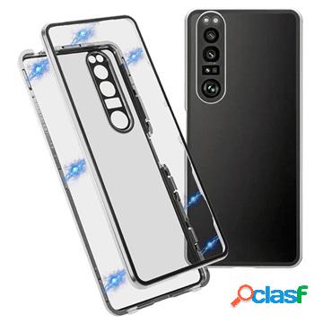 Cover Magnetica con Retro in Vetro Temperato per Sony Xperia