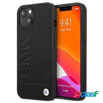 Cover in Pelle BMW Logo Collection per iPhone 13 - Nera