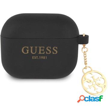 Cover in Silicone Guess 4G Charm per AirPods 3 - Nero