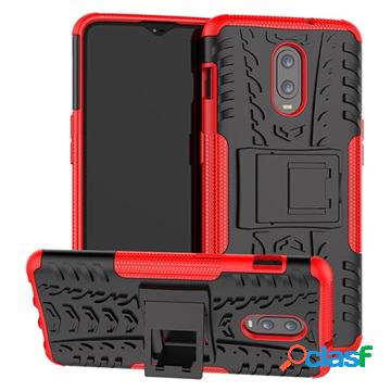 Custodia Ibrida Antiscivolo per OnePlus 6T - Rossa / Nera