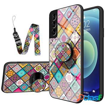 Custodia Ibrida Checkered Pattern per Samsung Galaxy S22+ 5G