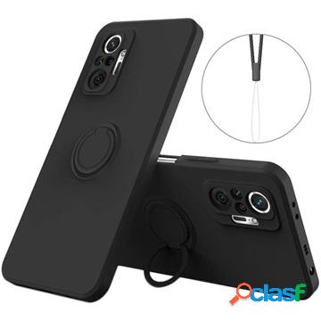 Custodia Silicone Liquido con Supporto Ad Anello per Xiaomi