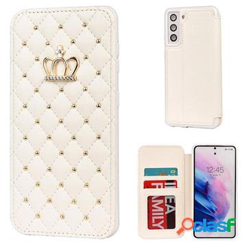 Custodia a Flip Crown Grid Pattern per Samsung Galaxy S21+