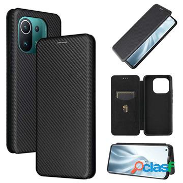 Custodia a Flip per Xiaomi Mi 11 Pro - Fibra di Carbonio -