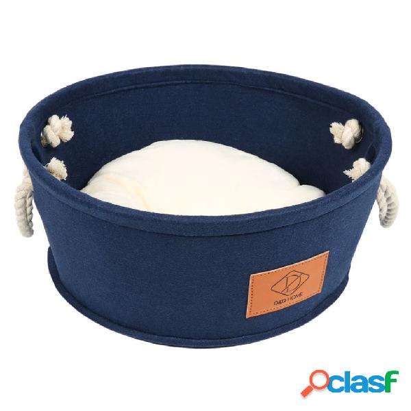 D&D Letto per Cani in Feltro 40x17x35 cm Blu
