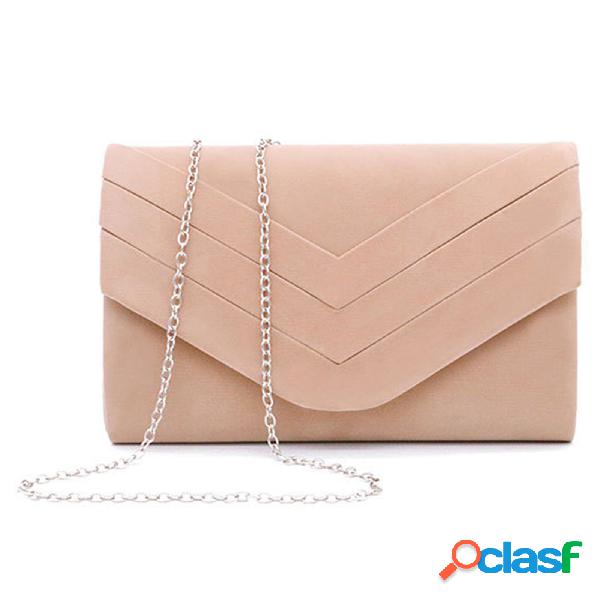 Donne Tessuto Dacron Elegante Fluffy Pochette Borsa Chiusura