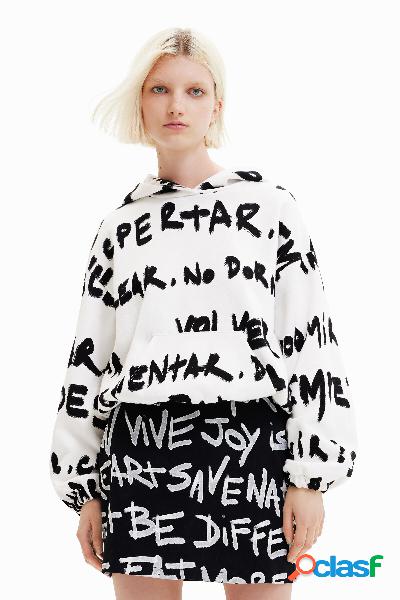 Felpa oversize Manifesto all-over con slogan