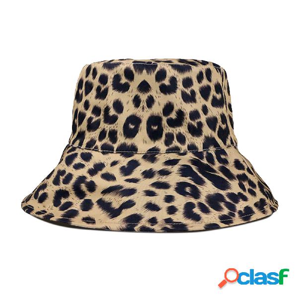 Jassy Womens Cotton Leopard Trend Print Bucket Hat Outdoor