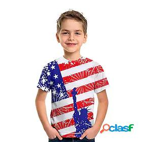 Kids Boys T shirt American Independence Day Short Sleeve 3D