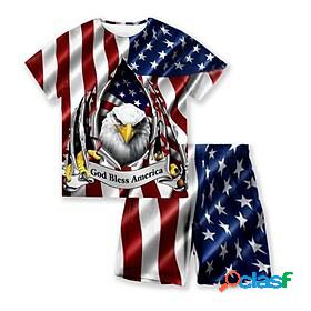 Kids Boys T-shirt Shorts Clothing Set American Independence