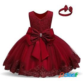 Kids Little Dress Girls Color Block Party Wedding Daily