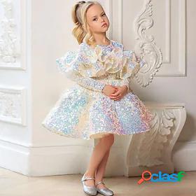 Kids Little Dress Girls Sequin Wedding Performance A Line