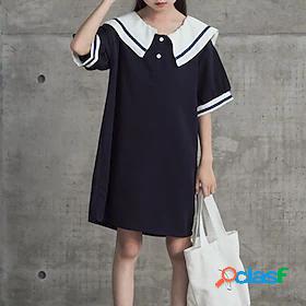 Kids Little Girls Dress Color Block Daily Shift Dress