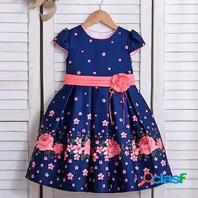 Kids Little Girls Dress Floral Graphic Patterned Party A