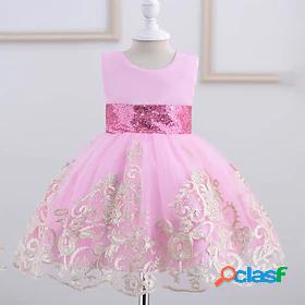 Kids Little Girls Dress Floral Solid Colored Party A Line