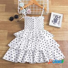 Kids Little Girls Dress Polka Dot Party Performance A Line