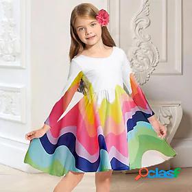 Kids Little Girls Dress Rainbow Daily Holiday Vacation A